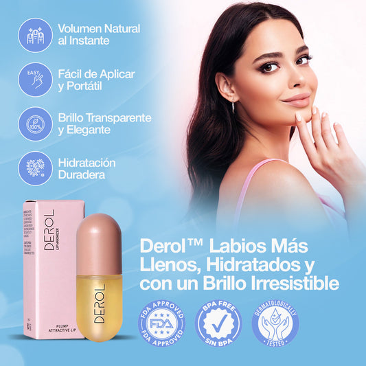 1+1 GRATIS 🎁 Derol™ voluminizador natural, hidratante y transparente con brillo labial para labios más llenos e hidratados en 1 minuto